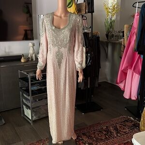 Fantasy of Sister Max Exclusively SAMAGH 💯 Silk Formal Vintage Sequined Dress 12
